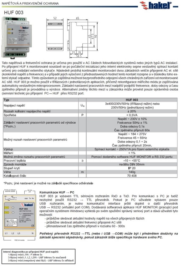 HUF 003 Datasheet